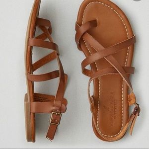 American Eagle Strappy Brown Sandals